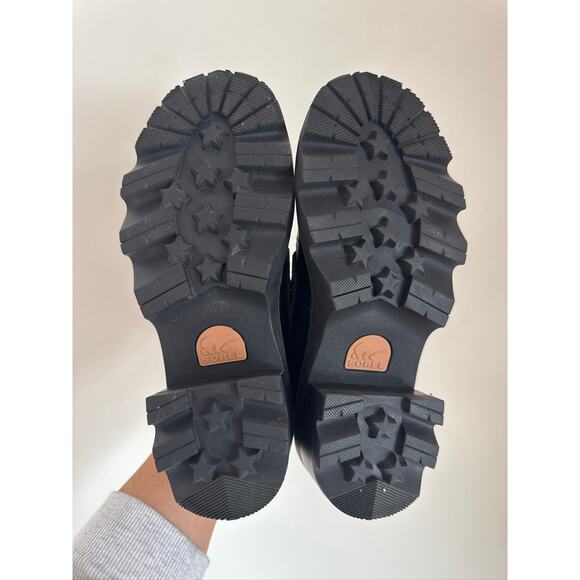 Sorel Joan Now City Loafer Chunky Platform Croc-Embossed in Black - Size 6 - Picture 4 of 8